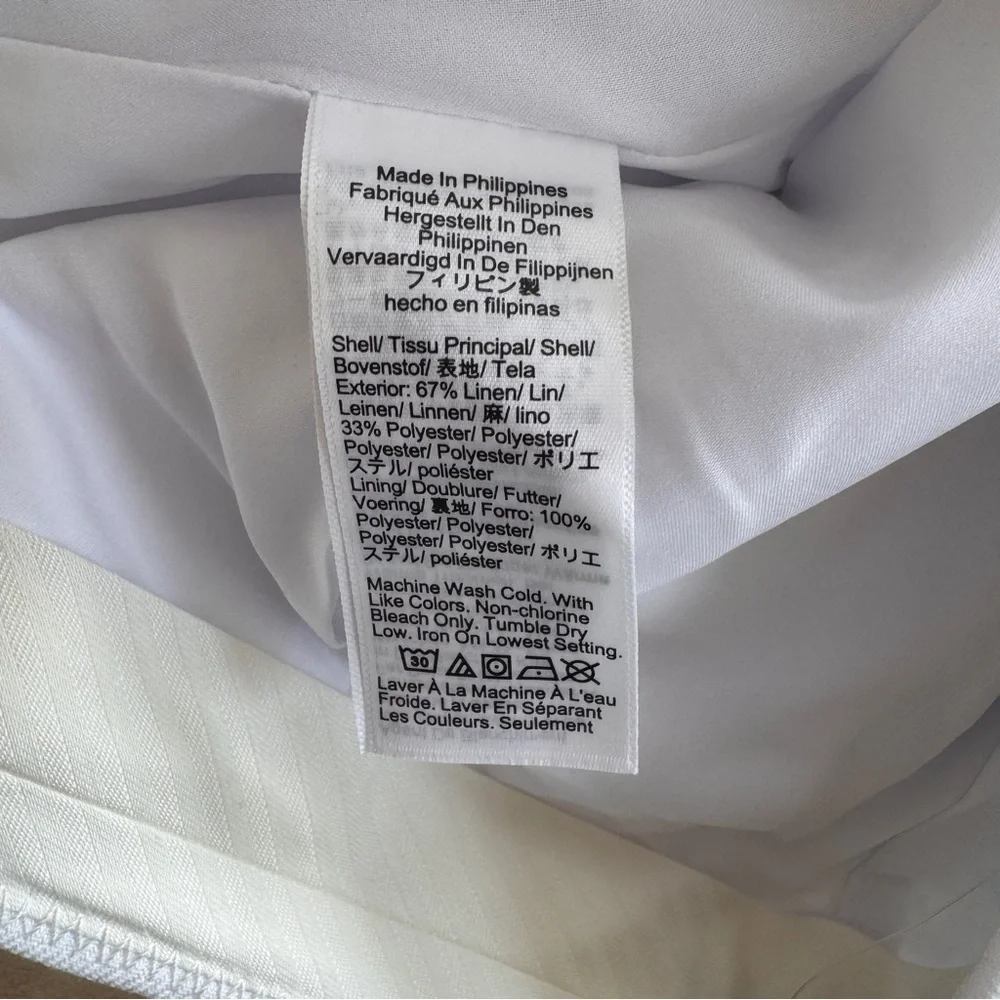 J Crew White Lucia Short in Stretch Linen Blend Womens Size 12